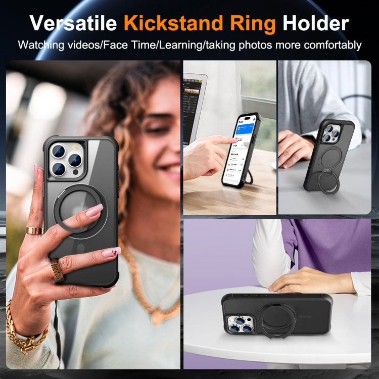 For iPhone 15 Pro MagSafe Magnetic Rotating Holder Phone Case(Black) - HoMEdemic™ 