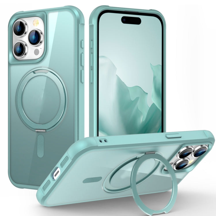 For iPhone 15 Pro MagSafe Magnetic Rotating Holder Phone Case(Lake Blue) - HoMEdemic™ 