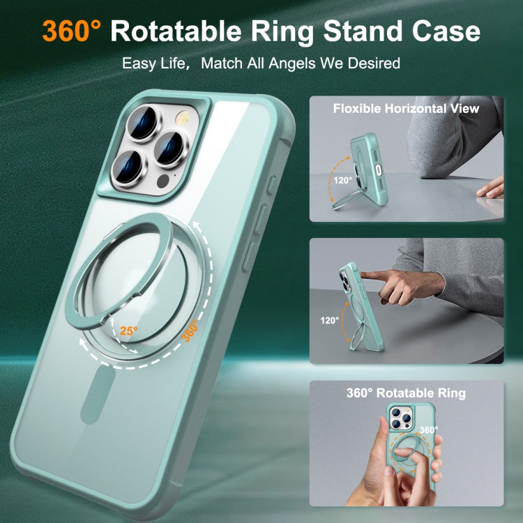 For iPhone 15 Pro MagSafe Magnetic Rotating Holder Phone Case(Lake Blue) - HoMEdemic™ 