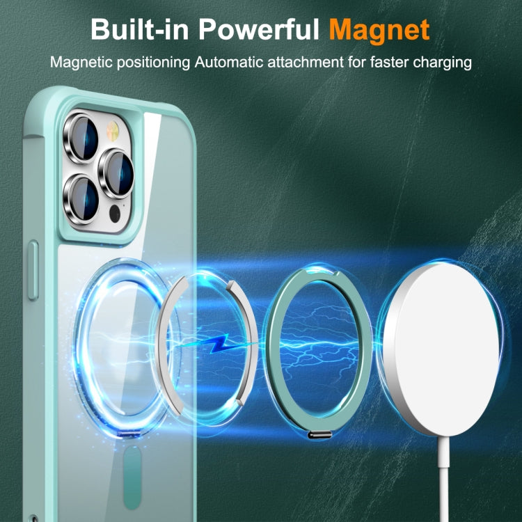 For iPhone 15 Pro MagSafe Magnetic Rotating Holder Phone Case(Lake Blue) - HoMEdemic™ 