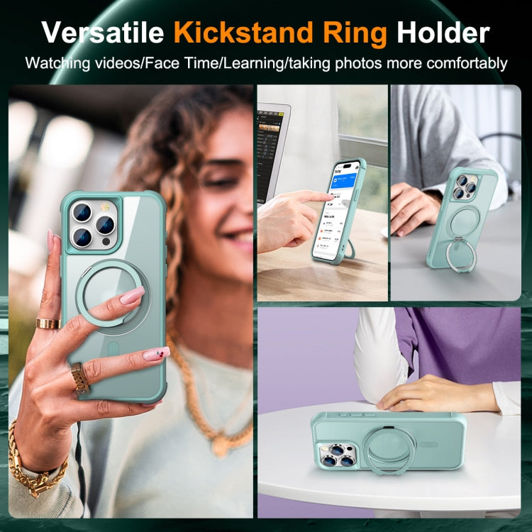 For iPhone 15 Pro MagSafe Magnetic Rotating Holder Phone Case(Lake Blue) - HoMEdemic™ 