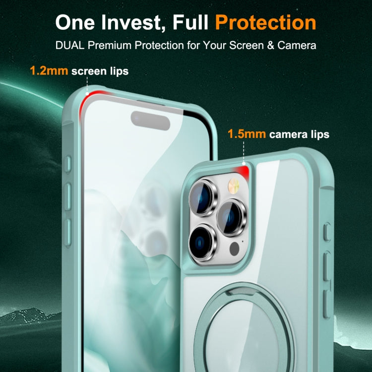For iPhone 15 Pro MagSafe Magnetic Rotating Holder Phone Case(Lake Blue) - HoMEdemic™ 