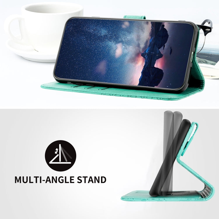 For iPhone 15 Pro Max Rhombic Texture Leather Phone Case with Lanyard(Green) - HoMEdemic™ 