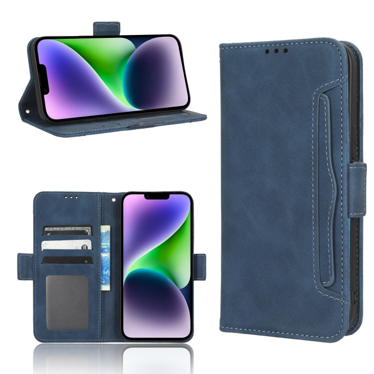 For iPhone 15 Pro Max Skin Feel Calf Texture Card Slots Leather Phone Case(Blue) - HoMEdemic™ 