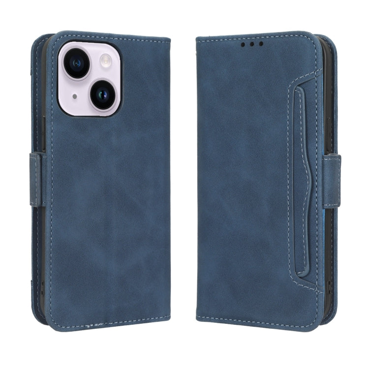 For iPhone 15 Pro Max Skin Feel Calf Texture Card Slots Leather Phone Case(Blue) - HoMEdemic™ 