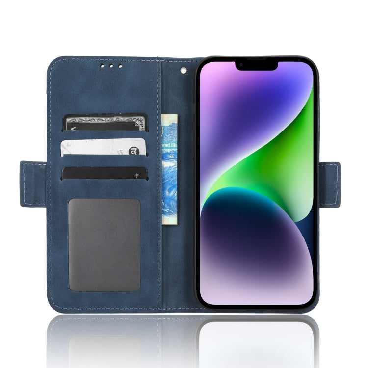 For iPhone 15 Pro Max Skin Feel Calf Texture Card Slots Leather Phone Case(Blue) - HoMEdemic™ 