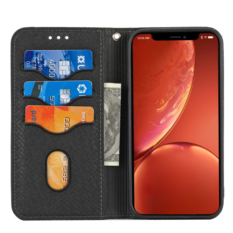 For iPhone 15 Pro Max Woven Texture Stitching Magnetic Leather Phone Case(Black) - HoMEdemic™ 