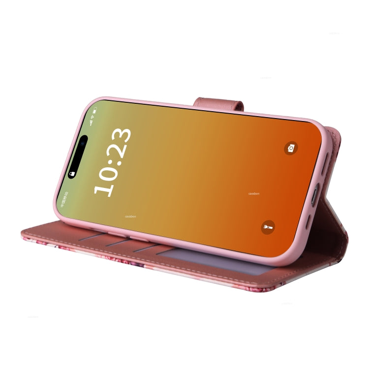 For iPhone 15 Pro Marble Bronzing Stitching Leather Phone Case(Rose Gold) - HoMEdemic™ 