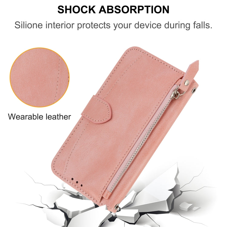 For iPhone 15 Pro Max Oil Skin Zipper Wallet Leather Phone Case(Pink) - HoMEdemic™ 