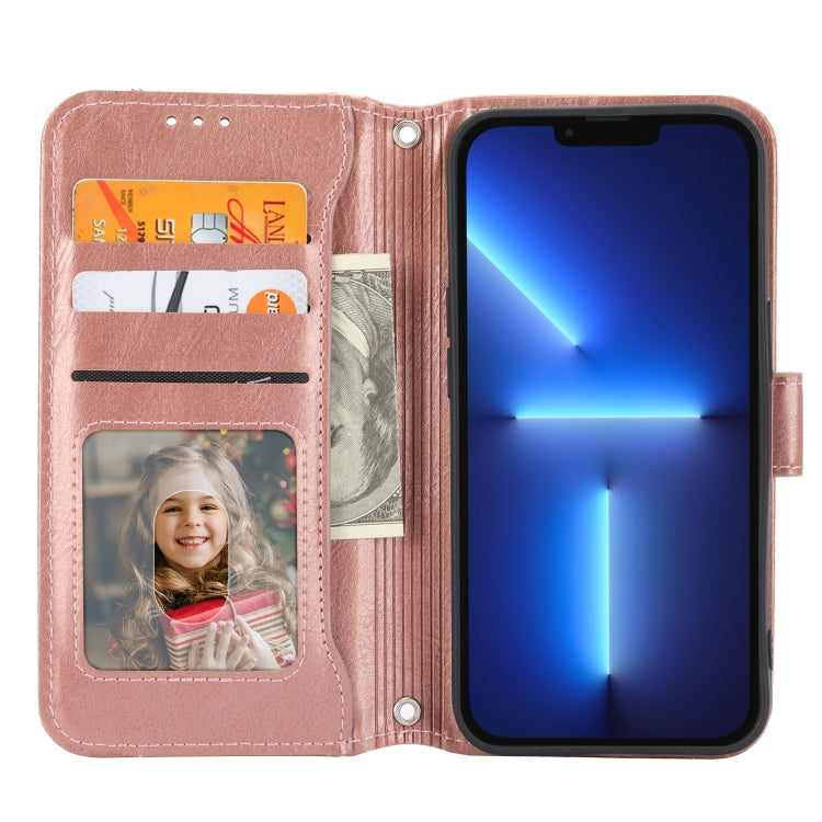 For iPhone 15 Pro Max Oil Skin Zipper Wallet Leather Phone Case(Rose Gold) - HoMEdemic™ 