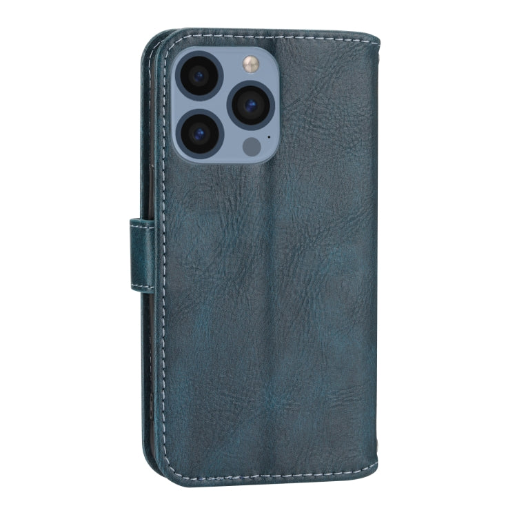 For iPhone 15 Pro Oil Skin Zipper Wallet Leather Phone Case(Blue) - HoMEdemic™ 