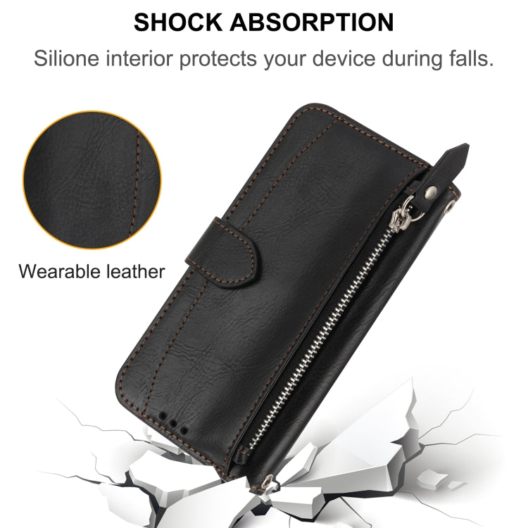 For iPhone 15 Pro Oil Skin Zipper Wallet Leather Phone Case(Black) - HoMEdemic™ 