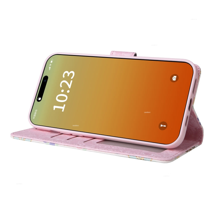 For iPhone 15 Pro Max Bronzing Painting RFID Leather Case(Dreid Flower World) - HoMEdemic™ 