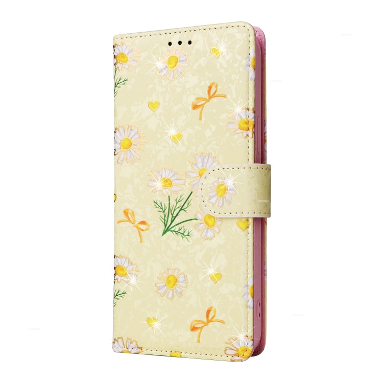 For iPhone 15 Pro Max Bronzing Painting RFID Leather Case(Yellow Daisy) - HoMEdemic™ 