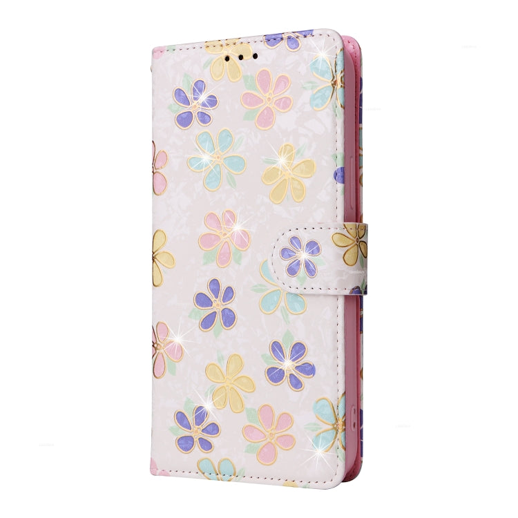 For iPhone 15 Pro Bronzing Painting RFID Leather Case(Bloosoming Flower) - HoMEdemic™ 