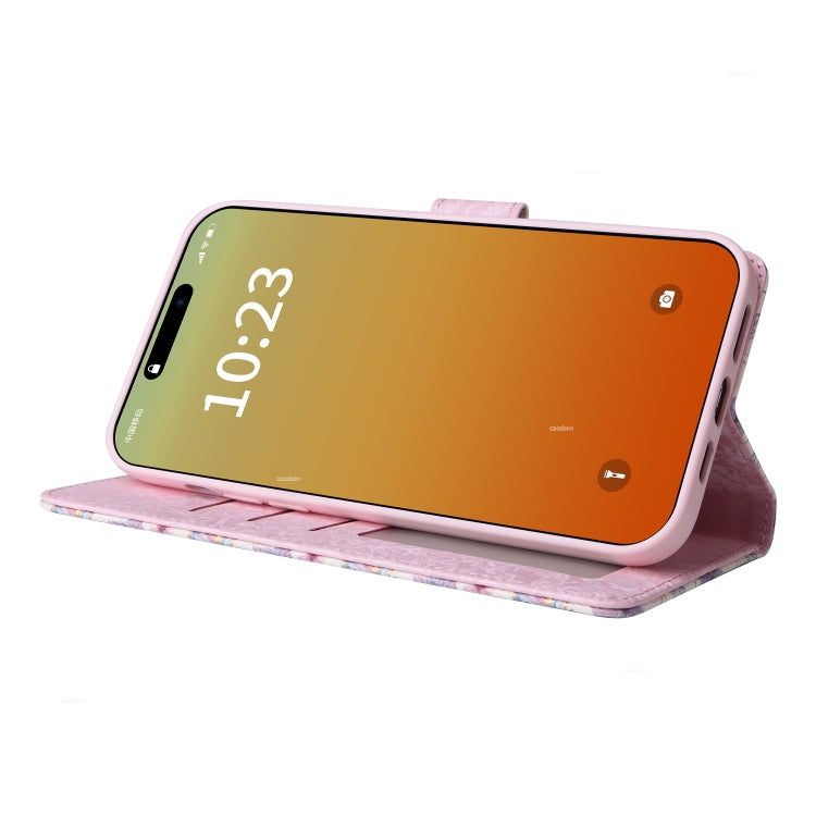 For iPhone 15 Pro Bronzing Painting RFID Leather Case(Pansies) - HoMEdemic™ 
