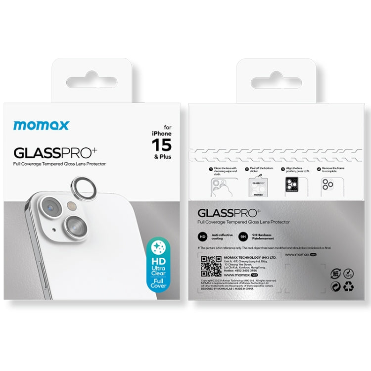 For iPhone 15 / 15 Plus MOMAX Eagle Eye Independent Full Cover Phone Lens Glass Film(Silver) - HoMEdemic™ 
