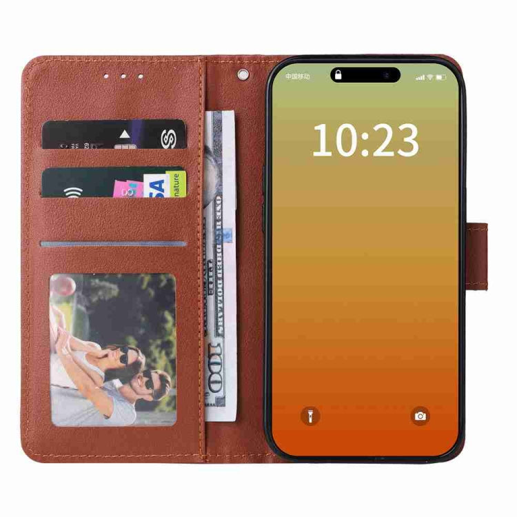 For iPhone 15 Pro Multifunctional Horizontal Flip Leather Phone Case with Three Card Slots(Brown) - HoMEdemic™ 