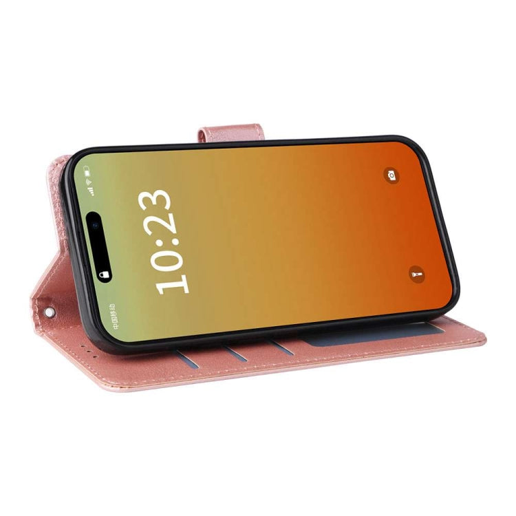 For iPhone 15 Pro Multifunctional Horizontal Flip Leather Phone Case with Three Card Slots(Rose Gold) - HoMEdemic™ 