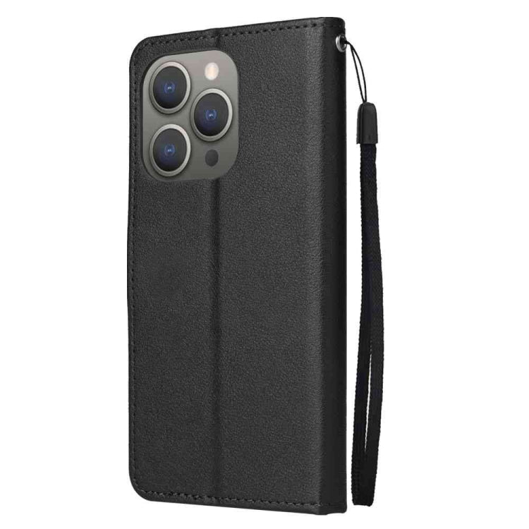 For iPhone 15 Pro Multifunctional Horizontal Flip Leather Phone Case with Three Card Slots(Black) - HoMEdemic™ 