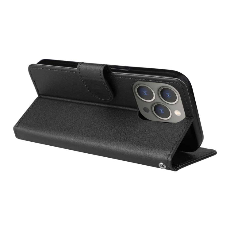 For iPhone 15 Pro Multifunctional Horizontal Flip Leather Phone Case with Three Card Slots(Black) - HoMEdemic™ 
