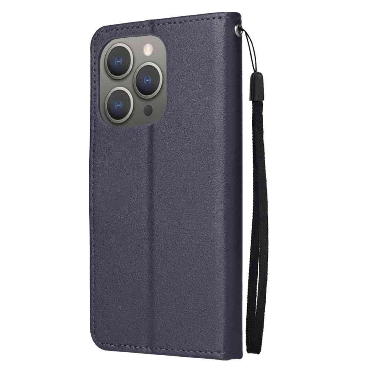For iPhone 15 Pro Multifunctional Horizontal Flip Leather Phone Case with Three Card Slots(Blue) - HoMEdemic™ 
