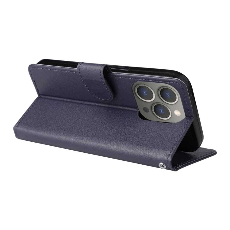 For iPhone 15 Pro Multifunctional Horizontal Flip Leather Phone Case with Three Card Slots(Blue) - HoMEdemic™ 