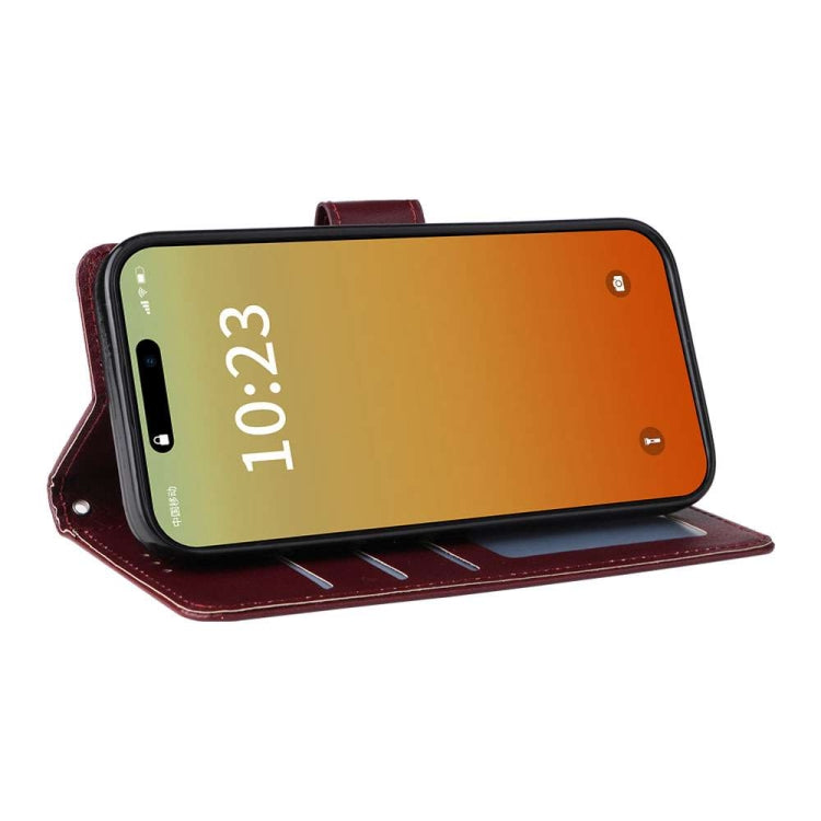 For iPhone 15 Pro Multifunctional Horizontal Flip Leather Phone Case with Three Card Slots(Wine Red) - HoMEdemic™ 