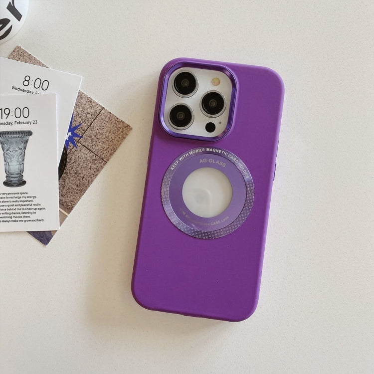 For iPhone 15 Pro Metal Frame Silicone Magnetic Phone Case(Purple) - HoMEdemic™ 