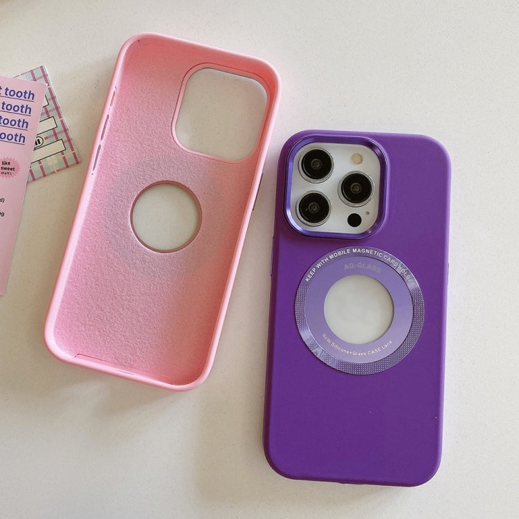 For iPhone 15 Pro Max Metal Frame Silicone Magnetic Phone Case(Pink) - HoMEdemic™ 