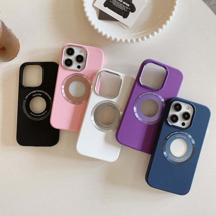 For iPhone 15 Pro Metal Frame Silicone Magnetic Phone Case(Purple) - HoMEdemic™ 