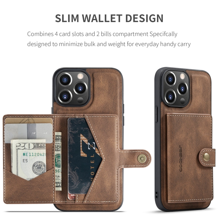 For iPhone 15 Pro Max JEEHOOD Retro Magnetic Detachable Leather Phone Case(Brown) - HoMEdemic™ 