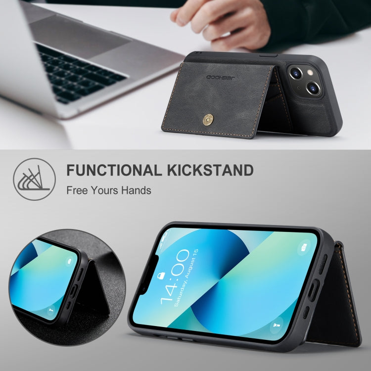 For iPhone 15 JEEHOOD Retro Magnetic Detachable Leather Phone Case(Black) - HoMEdemic™ 