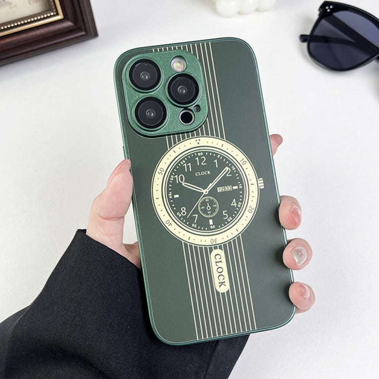 For iPhone 15 Pro Clock Pattern Magnetic Lens Protection Phone Case(Green) - HoMEdemic™ 