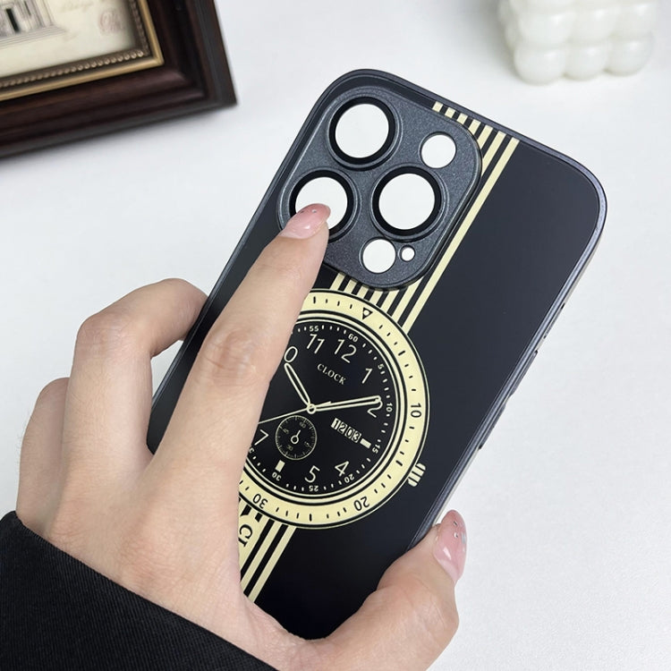 For iPhone 15 Pro Max Clock Pattern Magnetic Lens Protection Phone Case(White) - HoMEdemic™ 