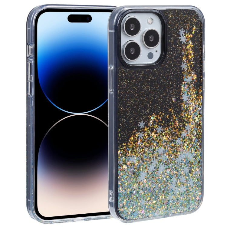 For iPhone 15 Pro Max DFANS DESIGN Snowflake Starlight Shining Phone Case(Black) - HoMEdemic™ 