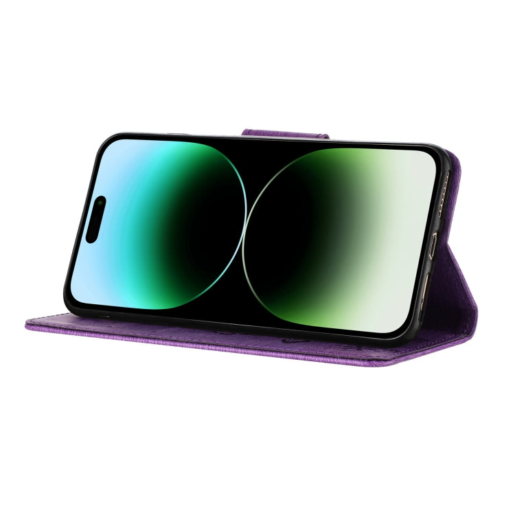 For iPhone 15 Pro Max Butterfly Embossed Flip Leather Phone Case(Purple) - HoMEdemic™ 