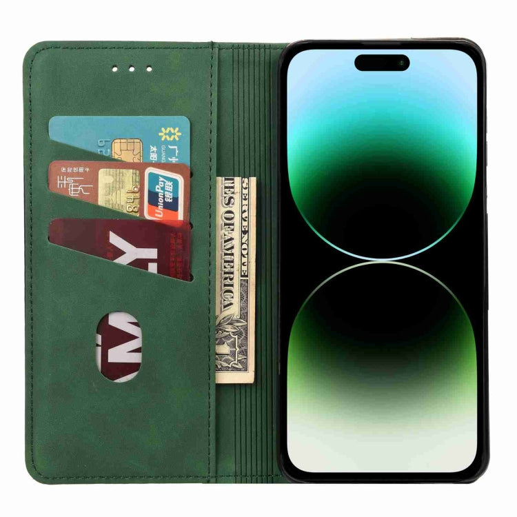 For iPhone 15 Pro Max Skin Feel Splicing Leather Phone Case(Green) - HoMEdemic™ 