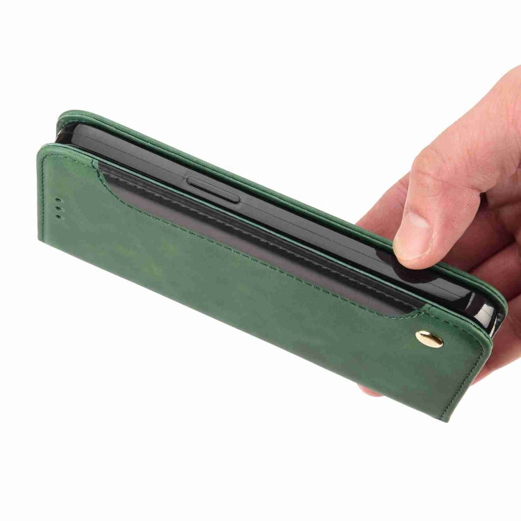 For iPhone 15 Pro Max Skin Feel Splicing Leather Phone Case(Green) - HoMEdemic™ 