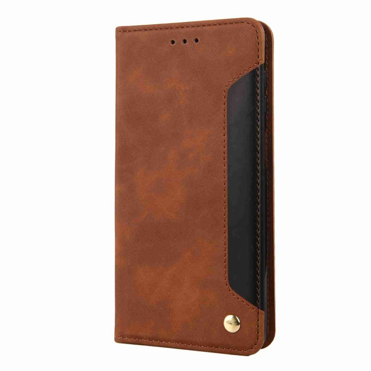 For iPhone 15 Pro Max Skin Feel Splicing Leather Phone Case(Brown) - HoMEdemic™ 
