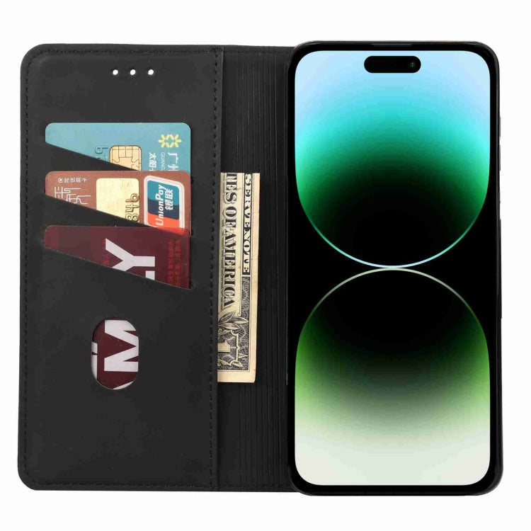 For iPhone 15 Pro Max Skin Feel Splicing Leather Phone Case(Black) - HoMEdemic™ 