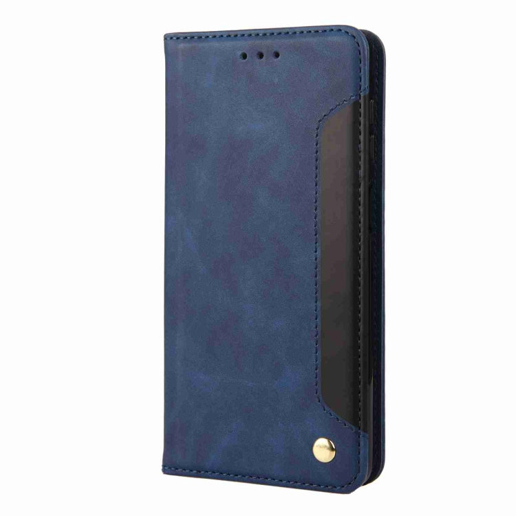 For iPhone 15 Pro Skin Feel Splicing Leather Phone Case(Blue) - HoMEdemic™ 