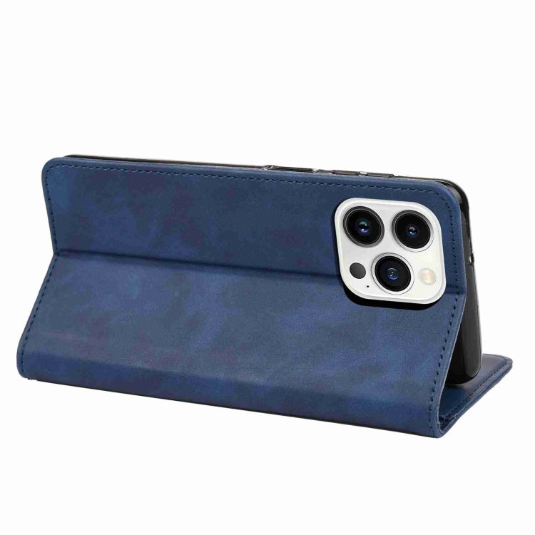 For iPhone 15 Pro Skin Feel Splicing Leather Phone Case(Blue) - HoMEdemic™ 