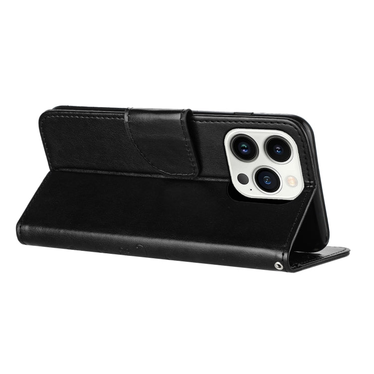 For iPhone 15 Pro Max Butterfly Flower Pattern Flip Leather Phone Case(Black) - HoMEdemic™ 