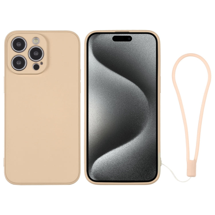 For iPhone 15 Pro Max Silicone Phone Case with Wrist Strap(Lotus Pink) - HoMEdemic™ 