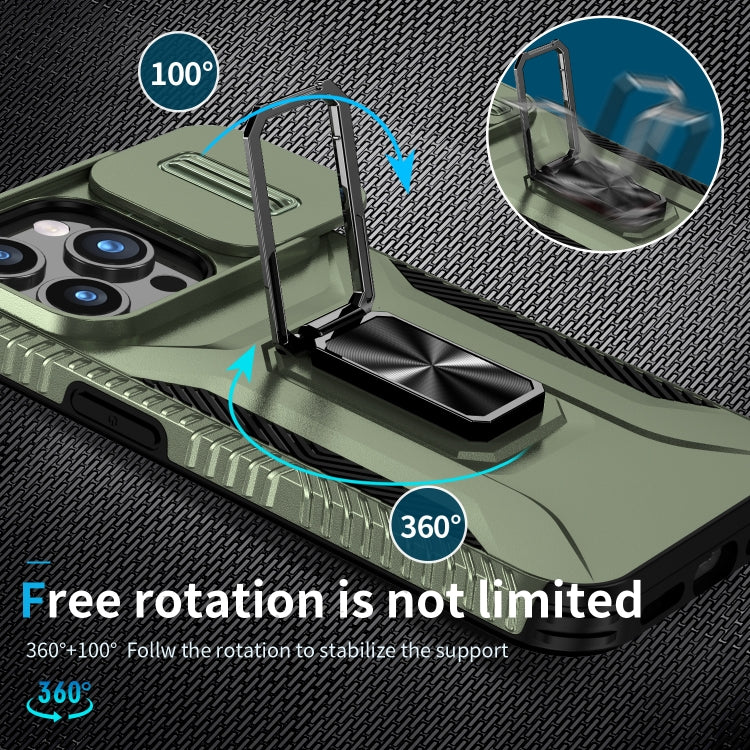 For iPhone 15 Pro Max Sliding Camshield Holder Phone Case(Alpine Green) - HoMEdemic™ 