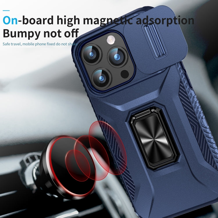 For iPhone 15 Pro Sliding Camshield Holder Phone Case(Blue) - HoMEdemic™ 