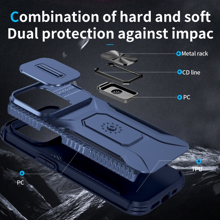 For iPhone 15 Pro Sliding Camshield Holder Phone Case(Blue) - HoMEdemic™ 