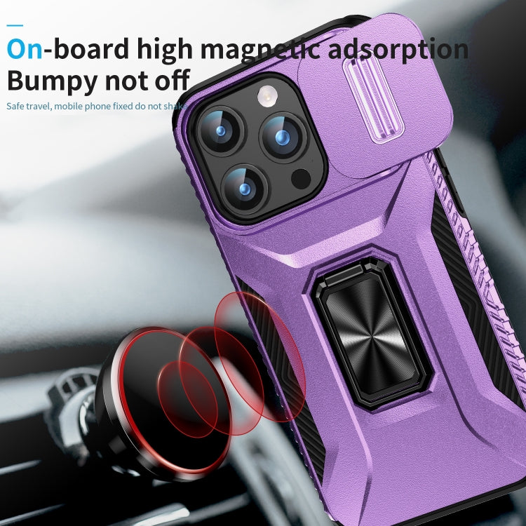 For iPhone 15 Pro Sliding Camshield Holder Phone Case(Purple) - HoMEdemic™ 