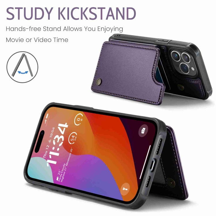 For iPhone 15 Pro Max CaseMe C22 Card Slots Holder RFID Anti-theft Phone Case(Purple) - HoMEdemic™ 